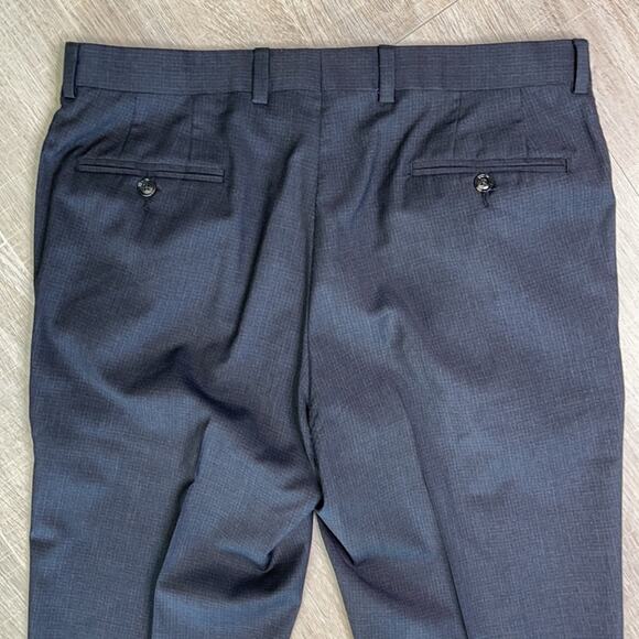 TED BAKER 100% Wool Charcoal Gray Flat Front Dress Slacks Jefferson Pants - Picture 8 of 11